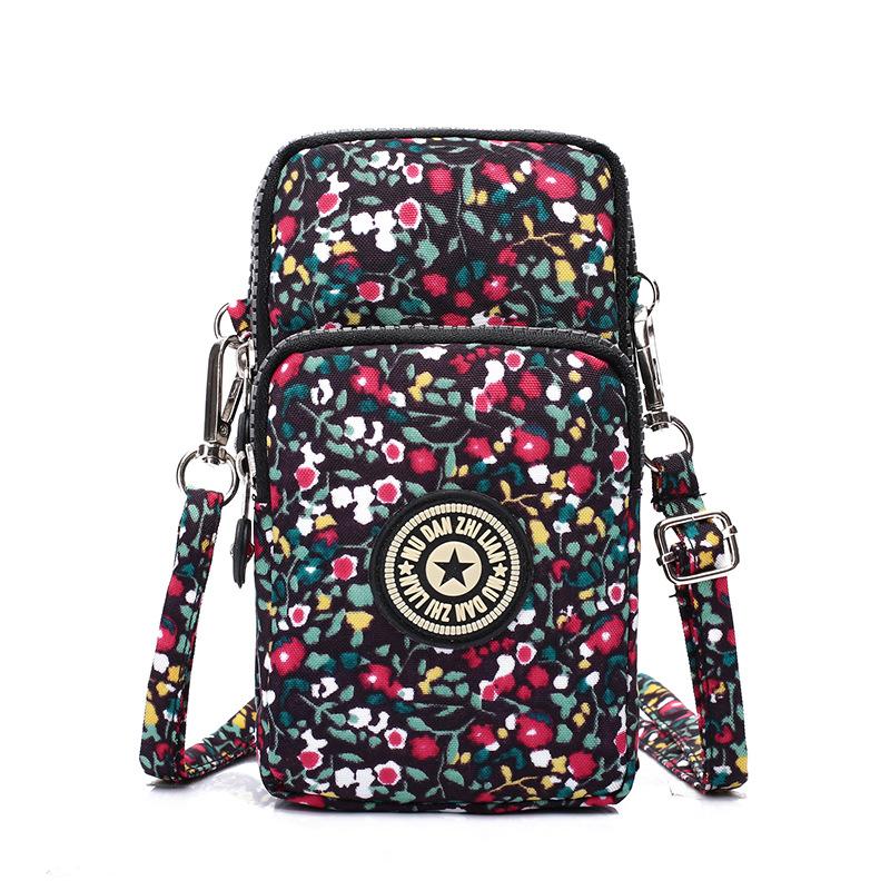 Women Portable Mobile Phone Mini Bags Nylon Waterproof Crossbody Bag Retro Fashion Purse Lady Wallet Clutch Trendy Wrist Arm Bag