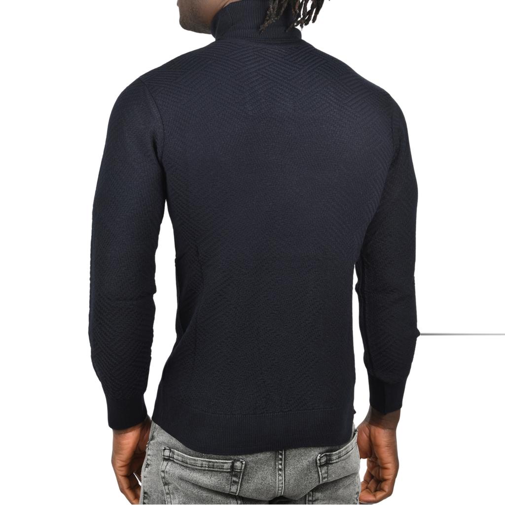 DeepSEA  Desenli Dar Kesim Tam Balıkçı Yaka Triko Boğazlı Kazak 2505510