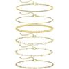 Gold Bracelets Sets for Women Waterproof | Non Tarnish Gold Plated Cuban Paperclip Link Chain Stackable, Trendy Jewelry Accessories Gifts for Women