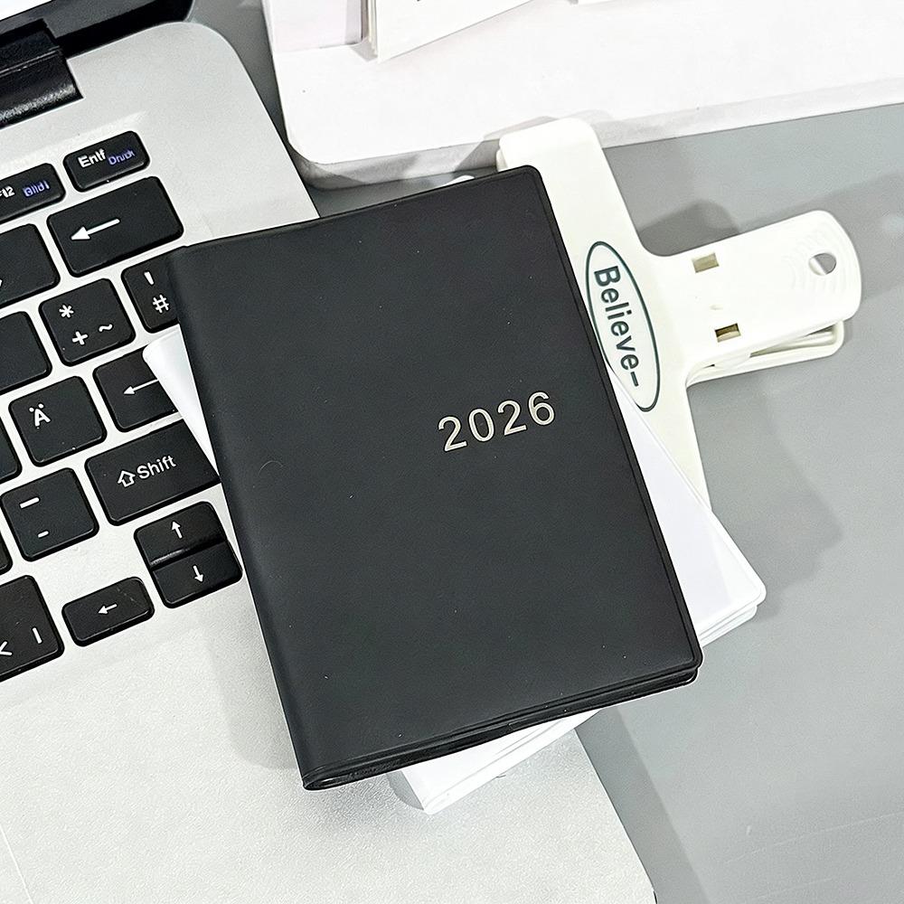 

A7 2026 Schedule Book To Do List Waterproof Pocket Plan Notepad White Inner Page with Calendar Daily Planner School Supplies чёрный