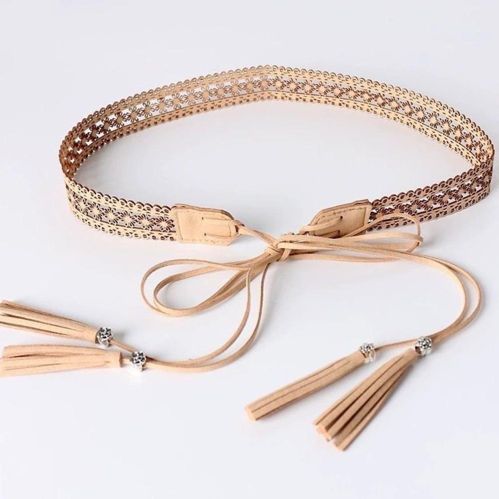 

Bohemian Waist Belts Hemp Rope Knotted Dress Shirt Girdle Long Tassel Braided Belt For Women Lady хакі