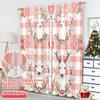 2pcs 2D Flat Printing Merry Christmas Window Curtains Deer Heart Pine Christmas Fabric Without Electricity Family Party Perfect