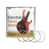 Jimii Stainless Steel/Nickel Electric Bass Strings, 4 Strings Per Pack