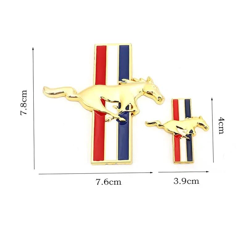 1 Pair Car Fender Side Stickers Rear Emblem Badge Horse Logo for M/ustang Focus Fiesta Kuga Edge Sh/elby GT Explorer Fusion