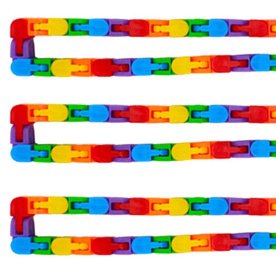 4Pcs Wacky Track Fidget Toy Stress Anxiety Relief Educational Rainbow Jointed Track Kids Teens Adults Sensory Toy Goodie Bag Stuffer Party Favors