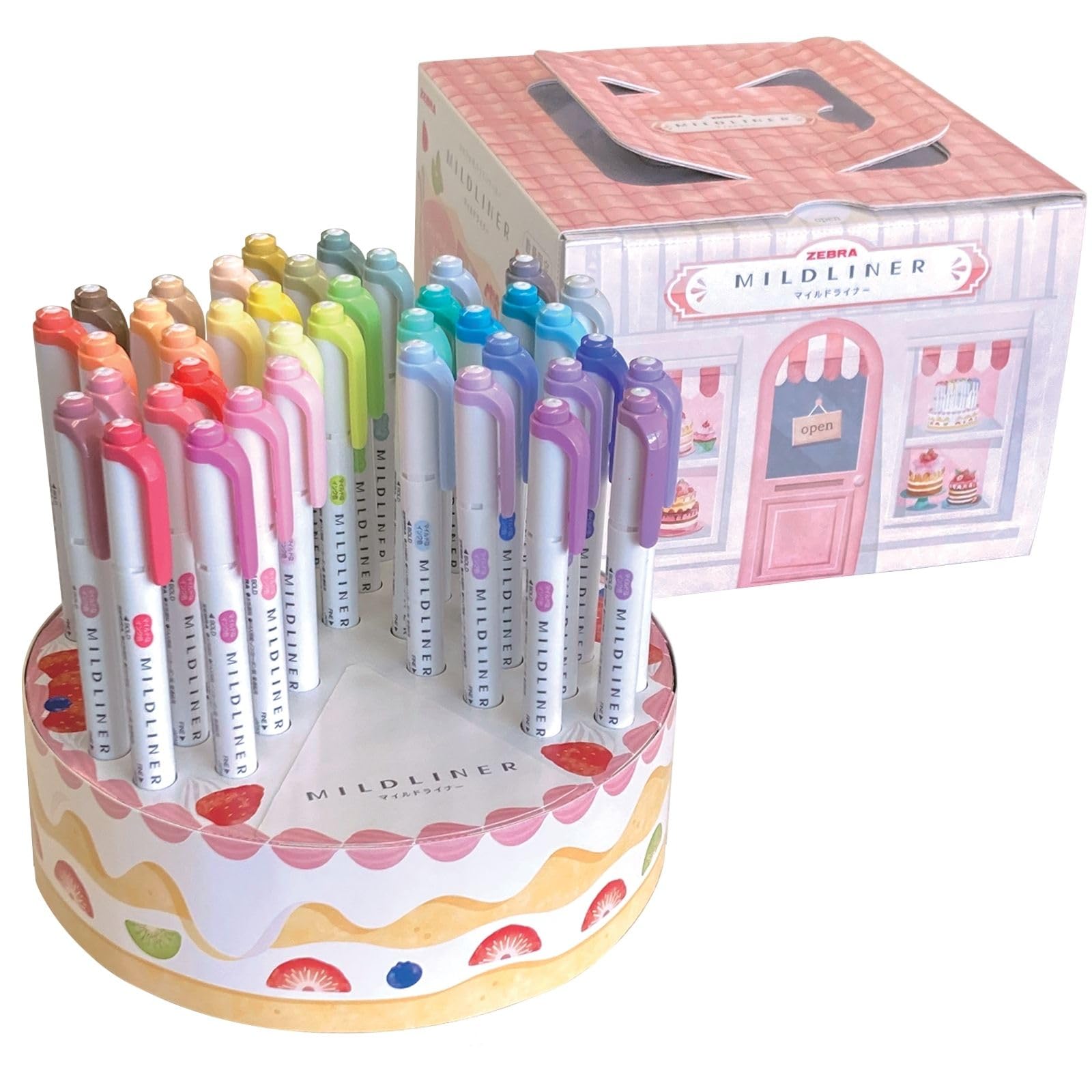 ZEBRA Mildliner Pen Holder Set Winter Limited 40-Color Cake-Shaped (2025 Edition)