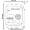 Carbon Monoxide Detector, Battery Powered, Gas Detector with Display and Temperature Gauge