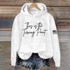 Ladies Fashion Casual Long Sleeve Printed Round Neck Hoodie Pullover Top