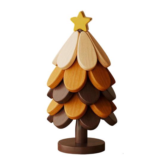 Christmas Tree Trivet Mats Set Heat-Resistant Wood Tripod Pot Holder Stain Resistant Table Protectors for Kitchen Dining