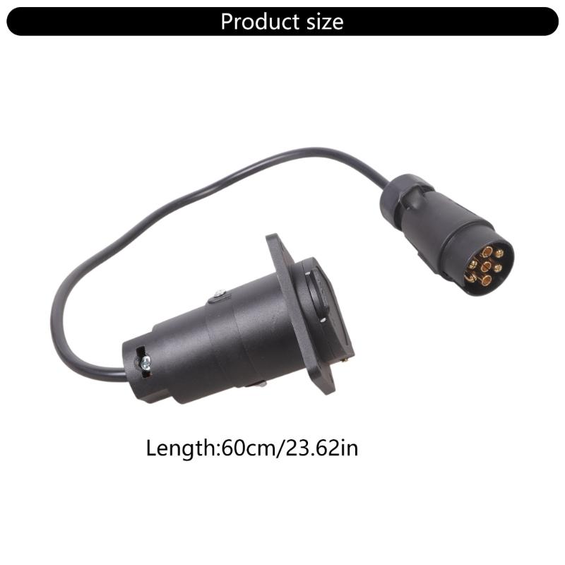 Anhängeradapter 5-polig 7-polig Doppelkopfstecker 60cm ABS-Konstruktion Geeignet für Fahrzeugabschleppen Kompatibilität