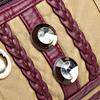 Fashionable Braided Women's Handbag Color-blocking Rivet Pleated Large Capacity Women's Shoulder Bag Back Anti-theft Zipper