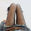 Diamond Pattern Black Silk Tights: Slimming Gray Stockings for Women, Line Design, Versatile for Spring and Autumn, Enhancing Beautiful Legs.