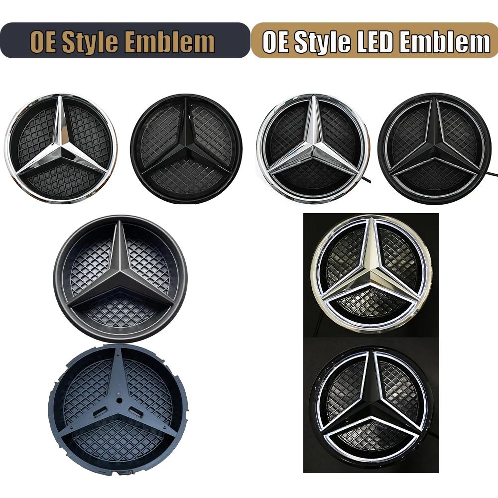 2025 Heißes Autoaufkleber Frontgrill Emblem Passend für Mercedes Benz GLC GLE GLS-Klasse X166 X253 Glänzender Stern Weiß Beleuchtetes Emblem