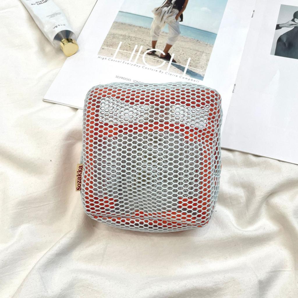 3263 Dopamine Small Square Bag Mini Cosmetic Bag Portable Mesh Lipstick Storage Bag Sanitary Bag Change Bag