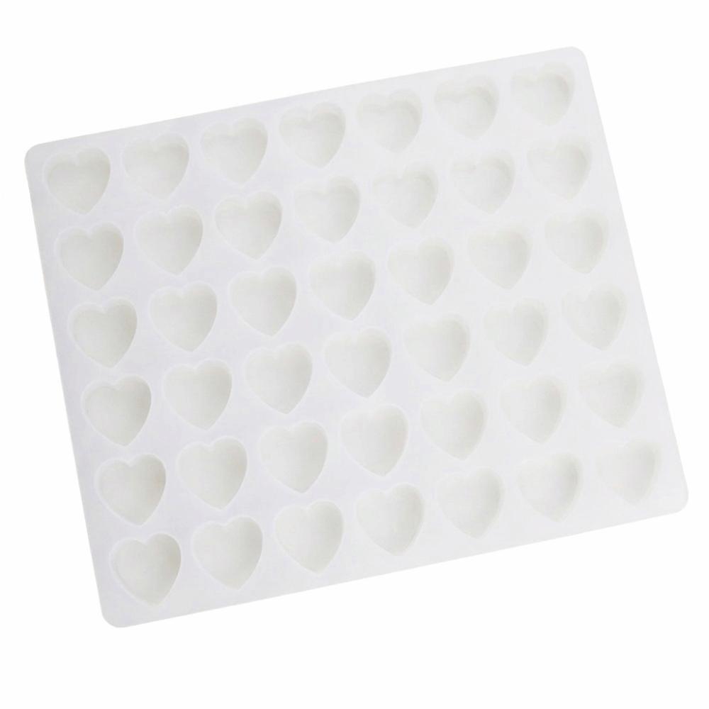 42/56/64/80-Cavity Chocolate Molds Square/Heart Shape Brown Sugar Mold Silicone Mold Home Use 42 holes heart