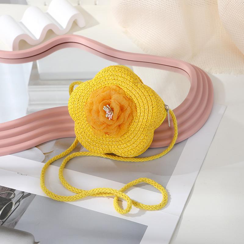 Süße florale Sommer-Strohhut-gewebte Crossbody-Mini-Tasche 2025