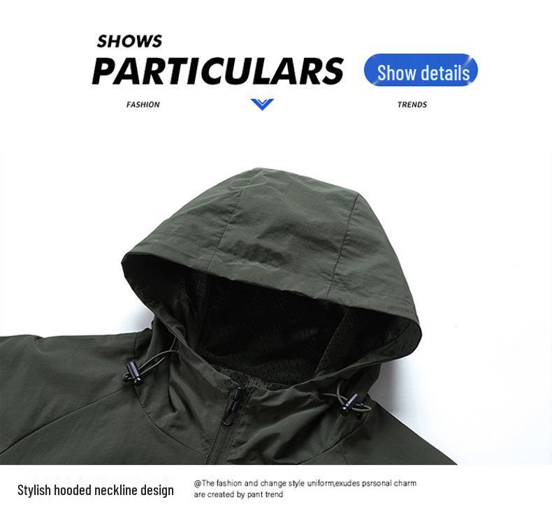 Windproof Breathable Hooded Jacket - Versatile Spring/Autumn Style, Handsome and Casual