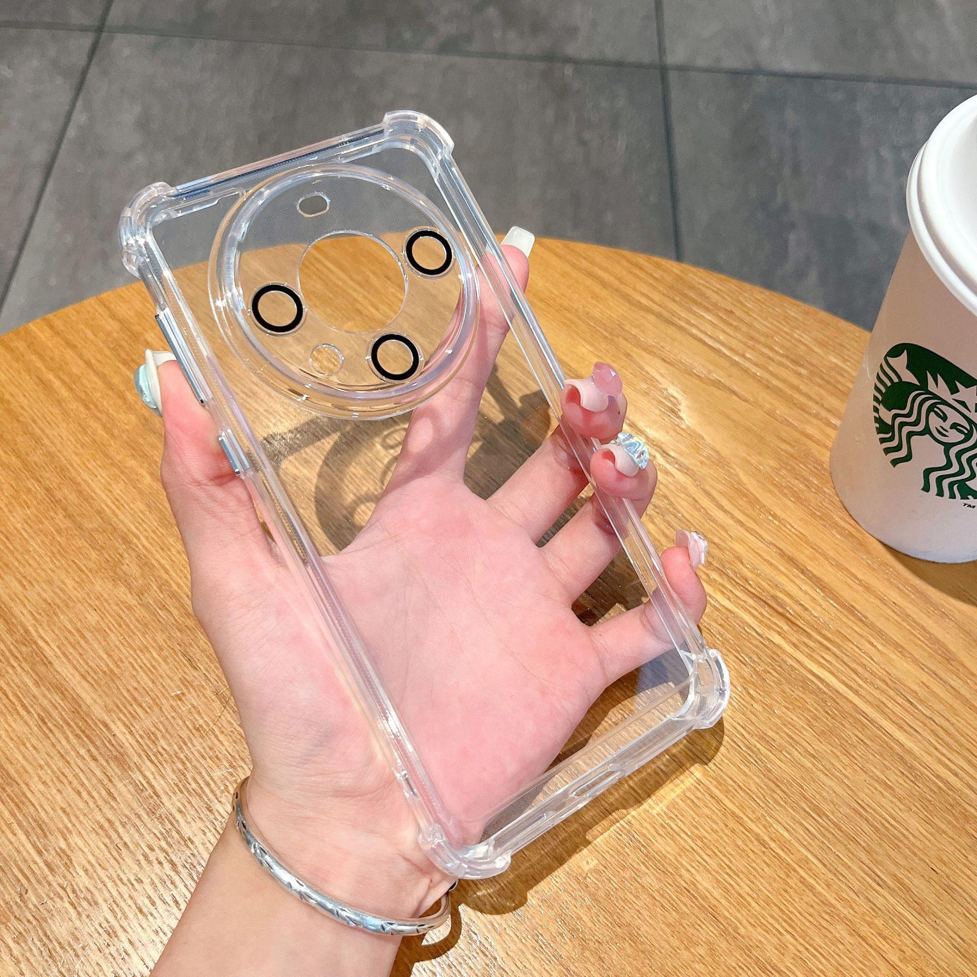 

Четырехугольная защита от падений с помощью подушек безопасности Подходит для Huawei Mate60pro Прозрачный акриловый чехол для телефона Mate60 с защитной пленкой для объектива HUAWEI Mate60Pro/60Pro +