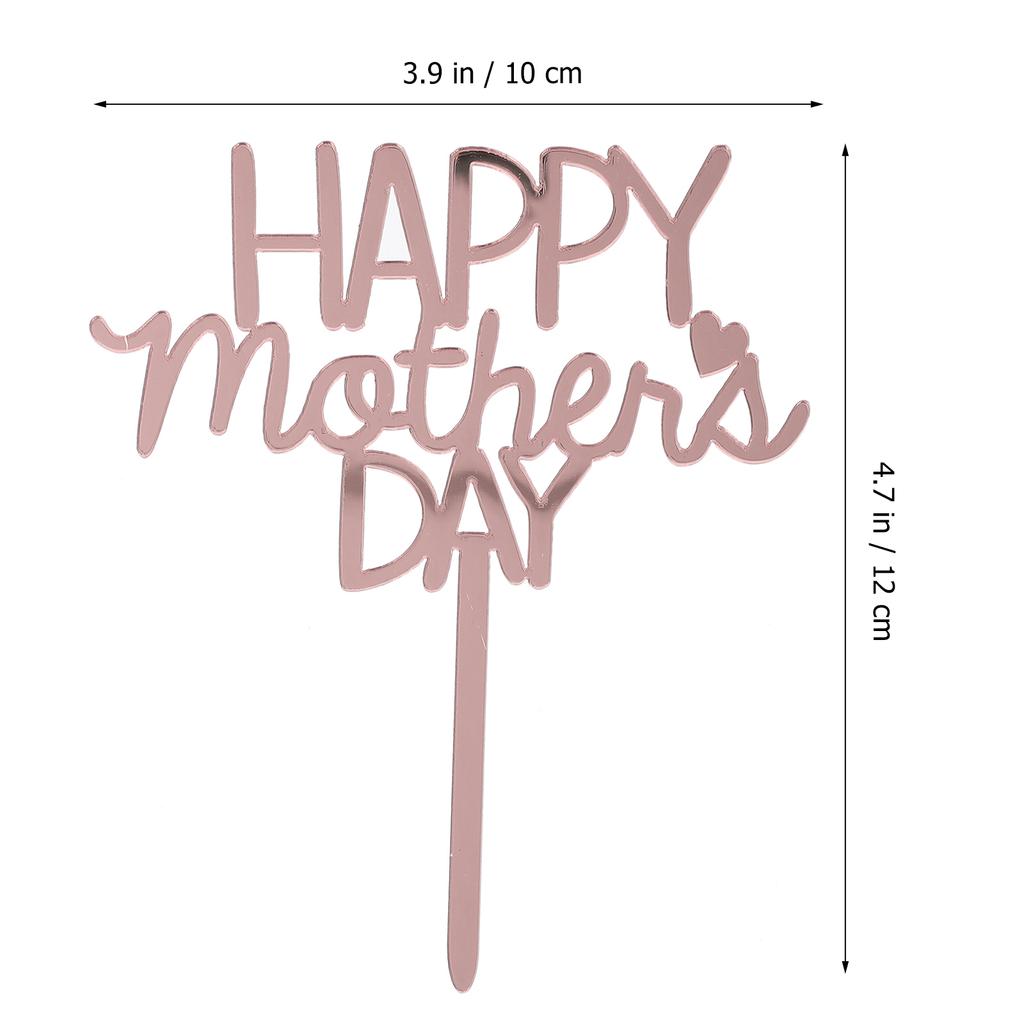 10 Pcs Cake Insert Mother's Day Party Topper Birthday Decorations Festival Pick Acrylic Cakes