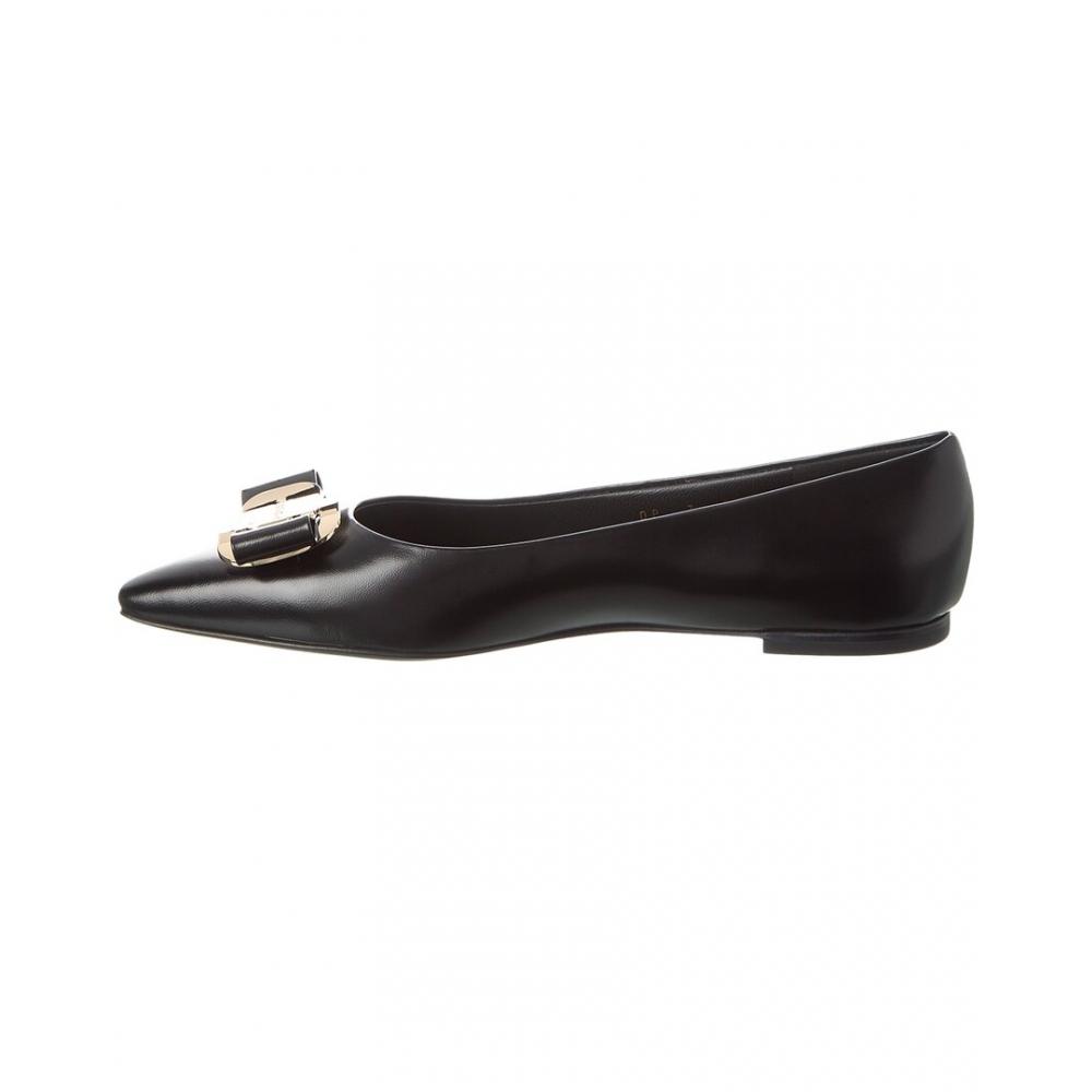 Salvatore Ferragamo Ferragamo Zea Leather Flat Black