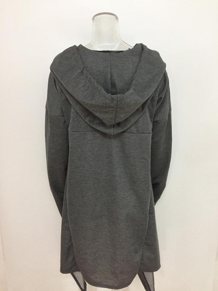 Damen Langarm Kariertes Plüsch Kapuzensweatshirt