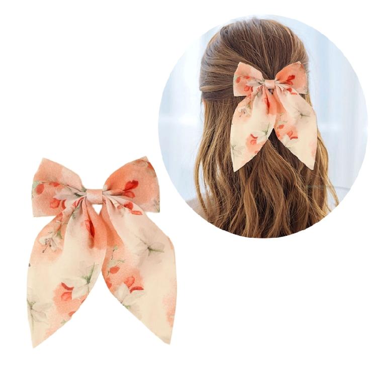 Stylish Floral Pattern Hair Barrettes Hair Clip Sweet Hairpin Barrette Bowknot Hair Clip Christmas for Women Girl