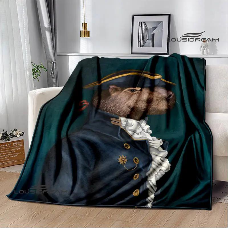 The Capybara Club Anime blanket throw cubre cama Warm blankets for beds Picnic blanket birthday gift