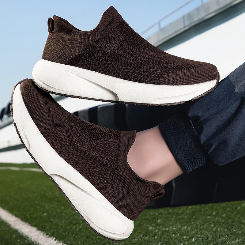 Women's Black Sport Shoes Men Casual Lightweight Slip On Walking Socks Shoes Couple Jogging Sneakers Plus Size