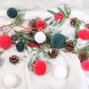 Velvet Christmas Ornaments Set, 35PCS Flocked Shatterproof Assorted Hanging Xmas Tree Ball Decorations Home Party Holiday Decor