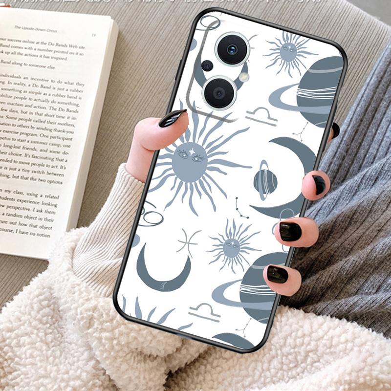 Sun Moon Case For OPPO Reno 11F 11 12 13 F 8T 7 8 10 Pro OPPO Find X8 X6 Pro X3 X5 Lite Cover Fundas