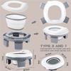 3 In 1 Travel Toilet Seat Foldable Silicone Baby Potty Training Seat Gray Blue Pink