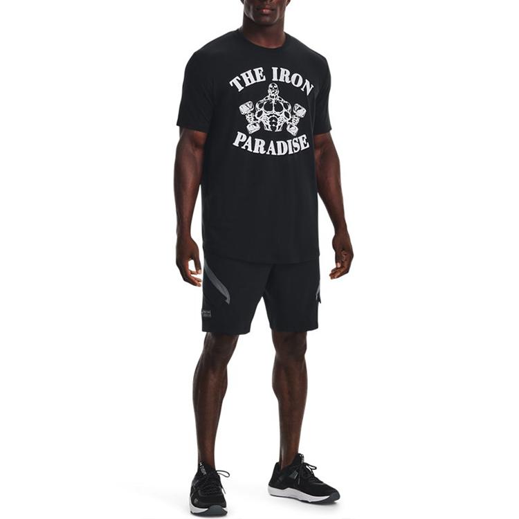 Men's Under Armour Project T-Shirts Men's Black Crew Neck Moderate Straight Fit