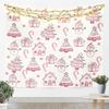 Merry Christmas Tapestry Xmas Ornaments Wall Hanging Blanket Snowman Snowflake Wall Art for Living Room Bedroom Decoration