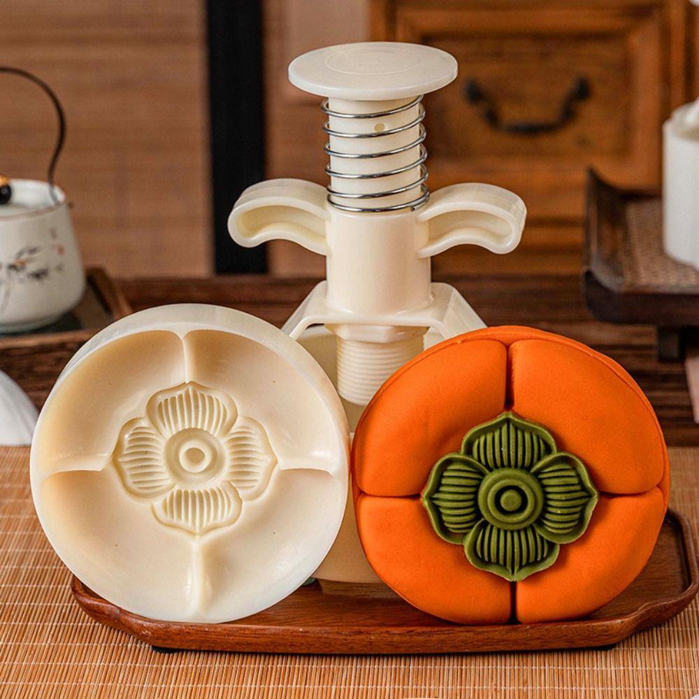 Pumpkin/Persimmons Pattern Moon Cake Maker Adjustable Thickness Cookie Stamp Bakery