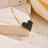 Trendy Heart Pendant Necklace for Women Girls,Gold Color Stainless Steel Geometric Necklaces,Punk Jewelry Gifts