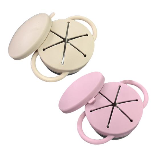 Silicone Snack Cup with Removable Food Catcher And Travel Lid 12 Oz Stainless Steel Spill-Proof Snack Container for Indoor Outdoor Adventures