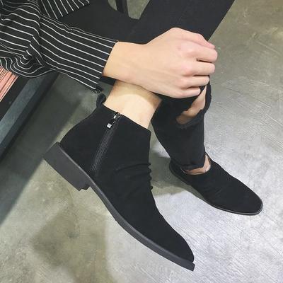 Moda 2025Novas Botas Masculinas Alta Qualidade Camurça Casual Botas Estilo Britânico Retro Cano Curto Zíper Lateral Botas de Tornozelo para Homens Botas Chelsea