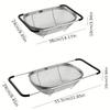 1pc Adjustable Stainless Steel Sink Colander - Multifunctional Vegetable and Fruit Washing Basket with Drain Rack Strainer