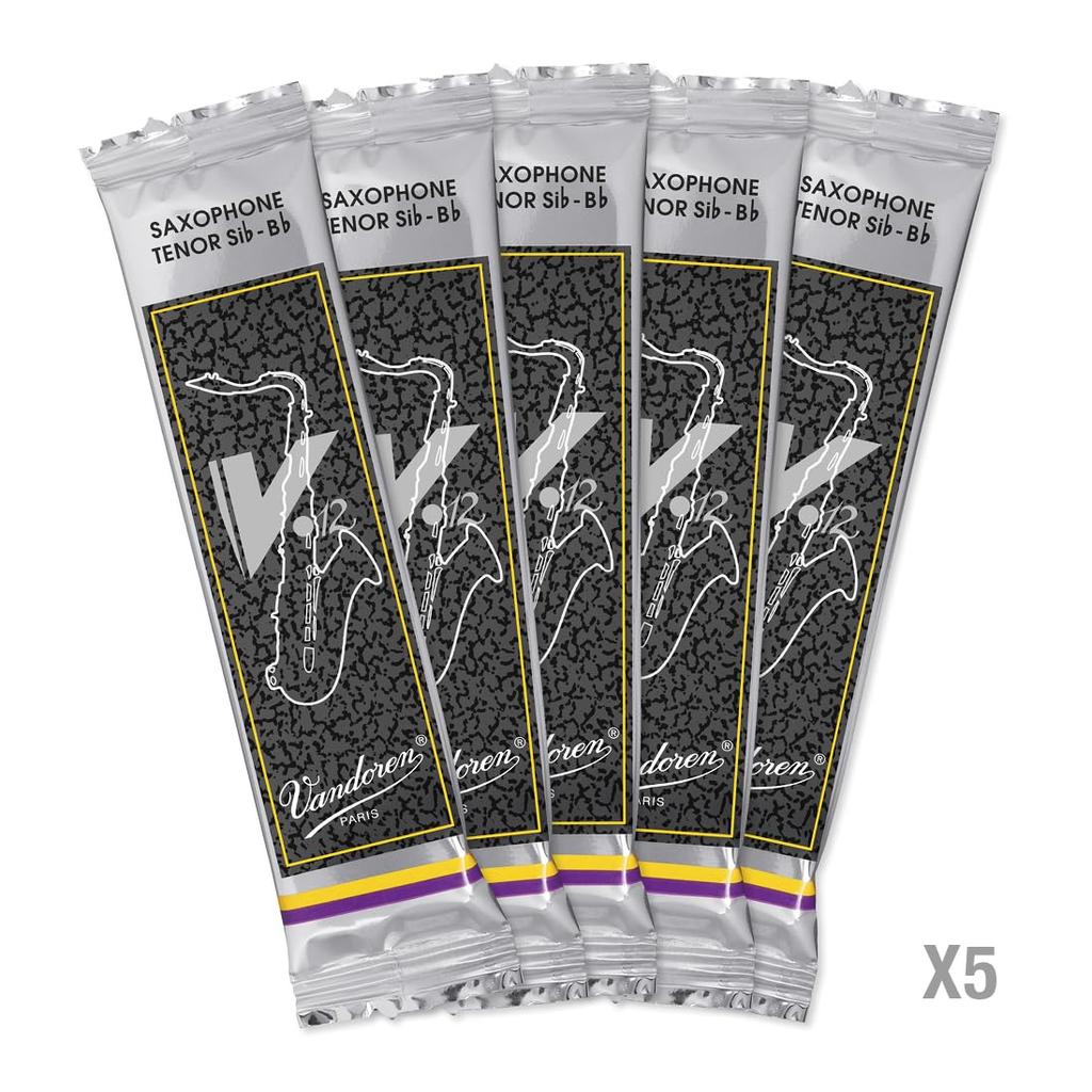 Vandoren Tenor Saxophone Reeds of V.12, Hardness 2-1/2 (Pack 5)
