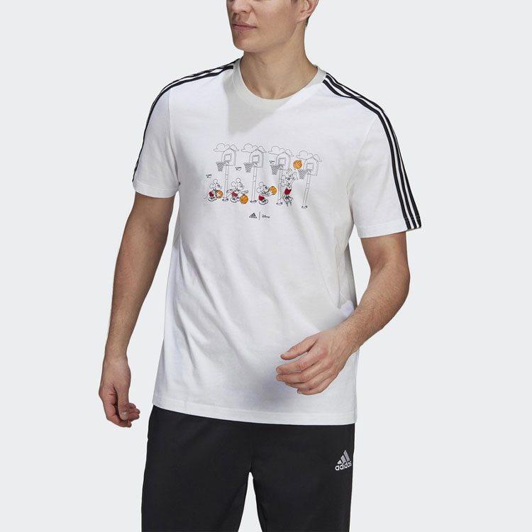 Adidas X Disney T Shirts Men's White Crew Neck Moderate Straight Fit GL3086