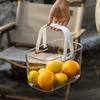Clear Portable Drain Basket With Soft Handle Food-Grade Storage Basket For Kitchen, Picnic, Fruit & Bathroom Toiletries