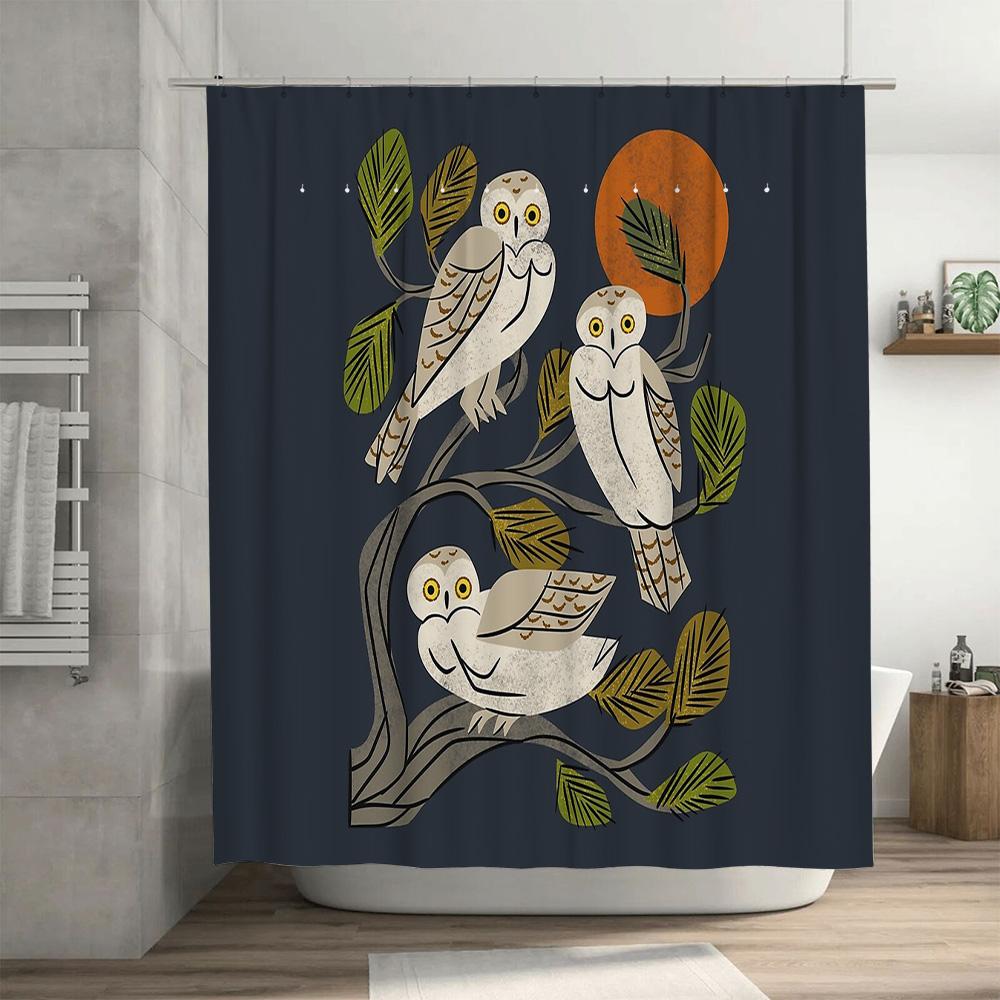 Botanical Bird Shower Curtain Tropical Leaf Nature Forest Bathroom Decor Vintage Farmhouse Rustic Wall Tapestry Home Decor