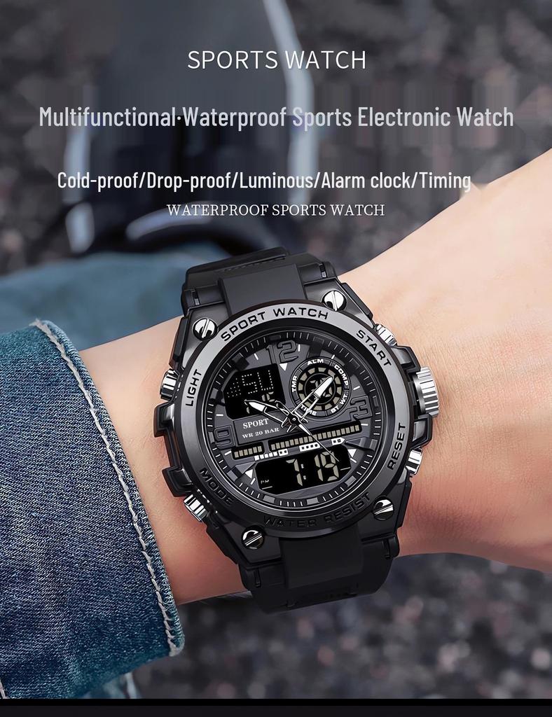 Trendige Herren Multifunktions Wasserdichte Sport Digitaluhr mit Großem Zifferblatt