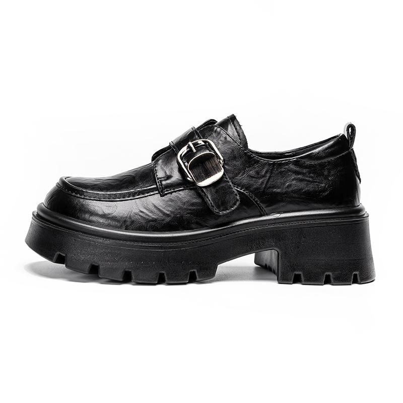 Warrior Retro British College Style Synthetic Leather Loafers Kids Loafers Black WXP(WZ)-3002