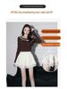 Lace-Trimmed A-Line Flare Skirt for Women - High Waist, Slimming, Sweet Style for Autumn/Winter 2025