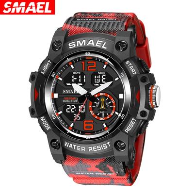 Montres de Sport militaire pour hommes 50 m étanche numérique LED hommes montres de Sport 8007B Quartz numérique double montre de temps