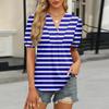 Womens Tops Puff Short Sleeve Shirts Casual V-Neck Summer Tops Button Down Pleated T-Shirts Loose Fit Tunic Blouses