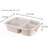 Portable Lunch Wheat Straw Lunch Box Single Layer 3 Grid With Lid Microwave Food Box Biodegradable Lunch Storage Container