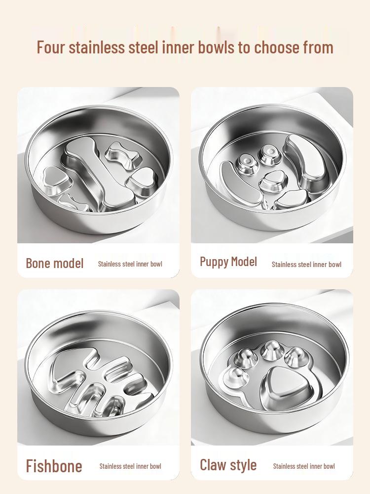 Stainless Steel Non-Slip Slow Feeder Bowl for Pets - Large Capacity for Dogs and Cats