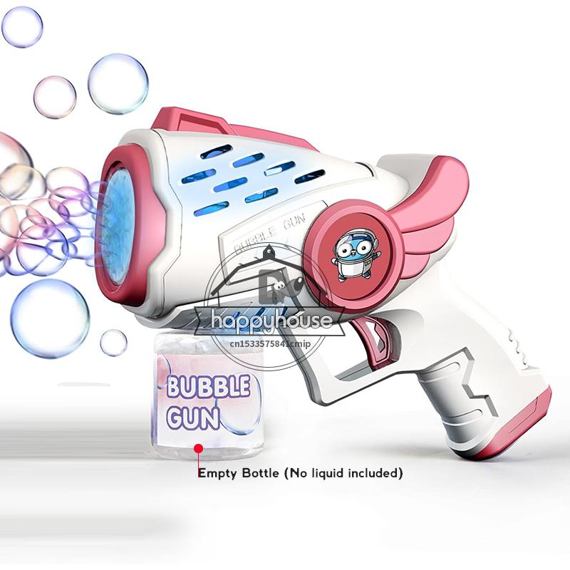 Automaatne Mullipüstol Lastele Väikelastele, 8 Auguga Pardi Mullimasin Püstol LED Valgusega Mullipuhumismasin Väljas Mängitavad Mullimänguasjad